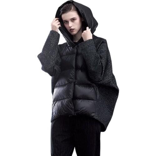 Splicing Down Jacket Women Winter Short Parkas 2021 Womens Duck Down Coat Female Snow Outwear Ladies Puffer Clothing Oversize