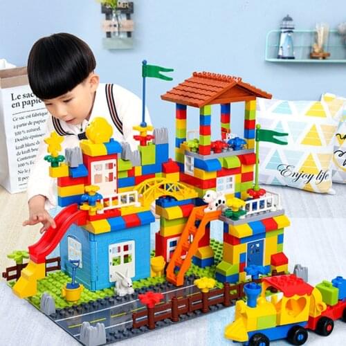 178/232PCS Diy Big Size Building Blocks Bricks Sets City Life Compatible with Duploed Educational Toys Gifts for Children kids