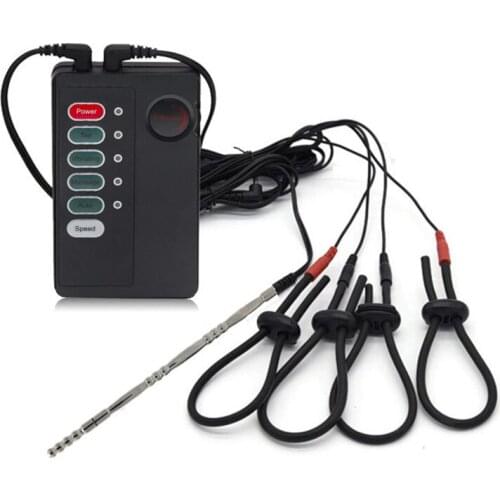 Electric Shock Kit Penis Plug Electro Stimulate Urine Catheter Sounds Cock Ring Prostate Massage Masturbate Sex Toy For Men Gay