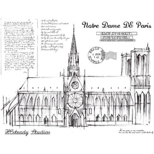 Notre Dame de Paris Transparent Clear Silicone Stamp/Seal for DIY scrapbooking/photo album Decorative clear stamp sheets/5429