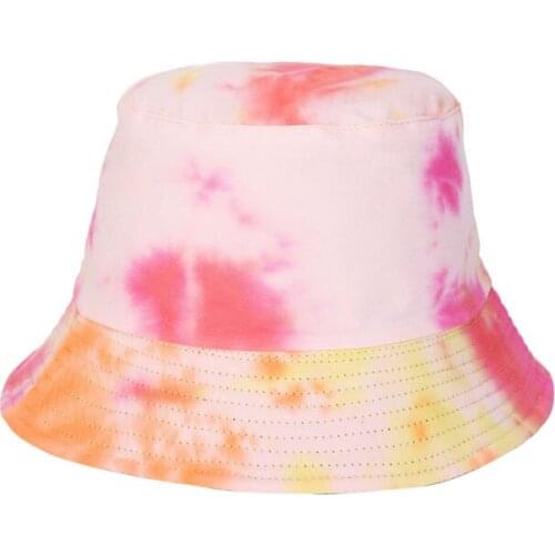 New Summer Bucket Hat Basin Cap Women Tie-dyed Panama Sun Hats Visor Men Double Side Outdoor Fisherman Hat M42