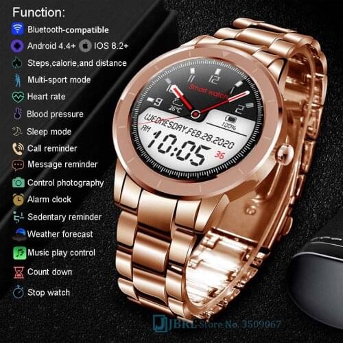 2021 New Smart Watch Men Business Smartwatch Fitness Bracelet Watch For Android iOS Smart Clock Waterproof Bluetooth Smart-Watch