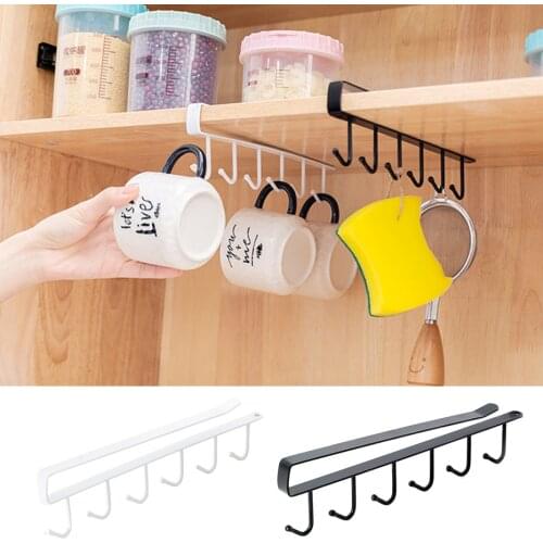 Metal Under Shelf Mug Cup Free Of Punch Expand Storage Kitchen Organiser Hanging Rack Holder Iron Multifunctional Hanger