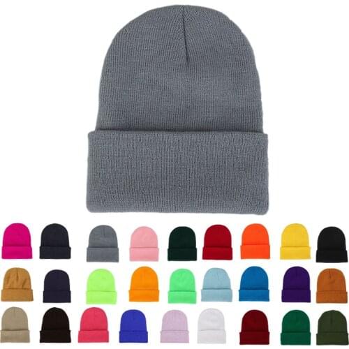 Autumn Winter Fashion Beanies for Men Warm Unisex Woman Hat Cute Bonnet Femme Knitted Hat 2019 Black White Red Pink Korean Cap