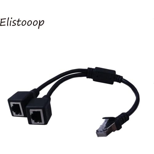 1 Male to 2 Female 2 Ways RJ45 Ports Ethernet Network Splitter Adapter 1 to 2 Socket Connector Extension LAN Double Ports