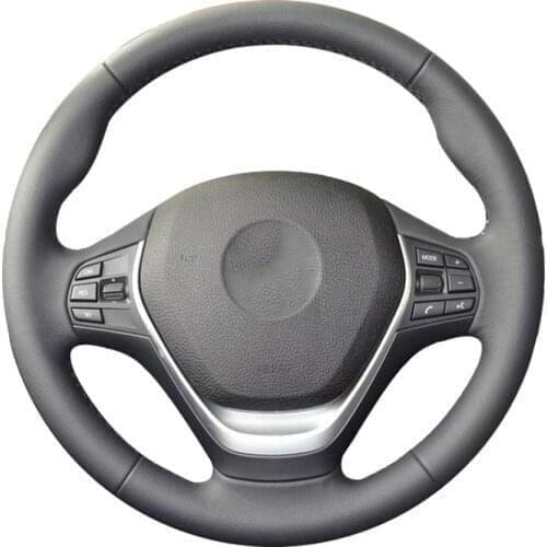 Customized Car Steering Wheel Cover For BMW 4 Series F32 F33 F36 428i 430i 435i DIY Black Microfiber Leather Steering Wheel Wrap