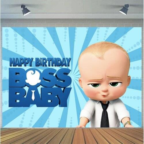 Custom Cartoon Animation Blue Baby Photography Background Backdrop Boss Children Birthday Party Decoration Tapestry Photo Studio