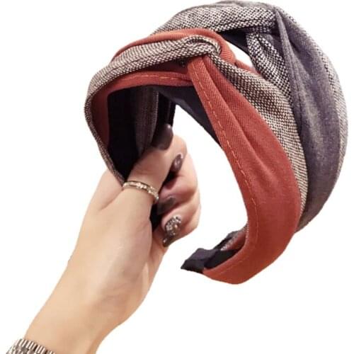 Headbands For Women Girls Korean Wide Fabric Hair Bands Accessories Fashion Cross Adult Diademas Bandeau Cheveux Wholesale