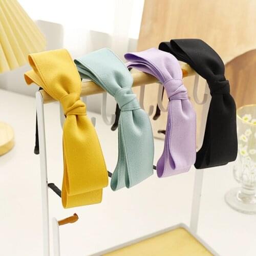 Geebro Candy Color Womens Headband DIY Bow Headwear Classic Girls Hair Accessories Turban Hair Band Hair Hoop
