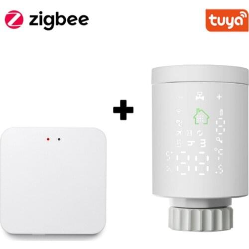 Tuya Smart ZigBee Radiator Actuator Programmable Thermostat Thermostatic Radiator Valve Temperature Controller Support Alexa
