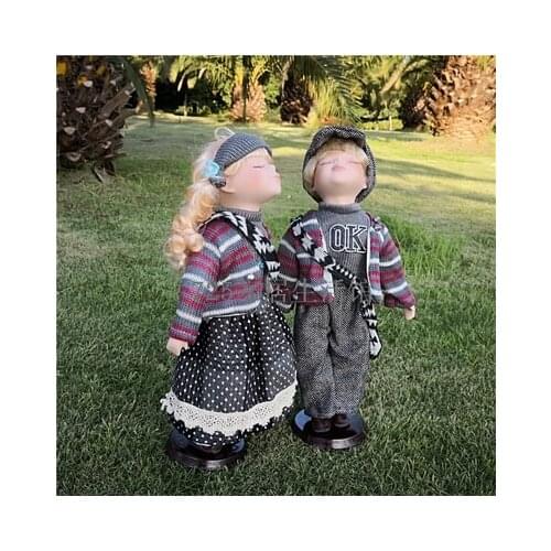 Height 40cm ceramic kiss Lovers doll home Decorate Russian girl doll frozen queen porcelain doll wedding with for baby gifts