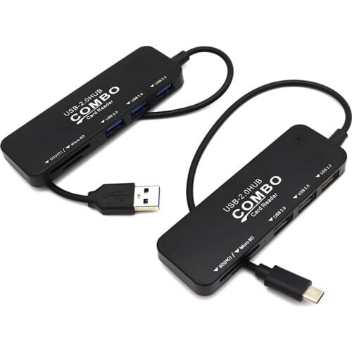 USB C HUB 2.0 Type C 3 Port Multi USB Splitter Adapter OTG Micro SD Card Reader For Xiaomi Macbook Pro PC Computer Accessories