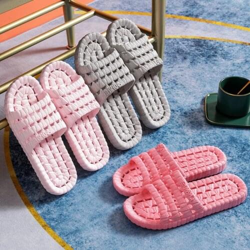 Shower Slippers For Women Men All Seasons Home Indoor Slippers Floor Bathroom Family Non-Slip Unisex Slides Bathroom Footwear