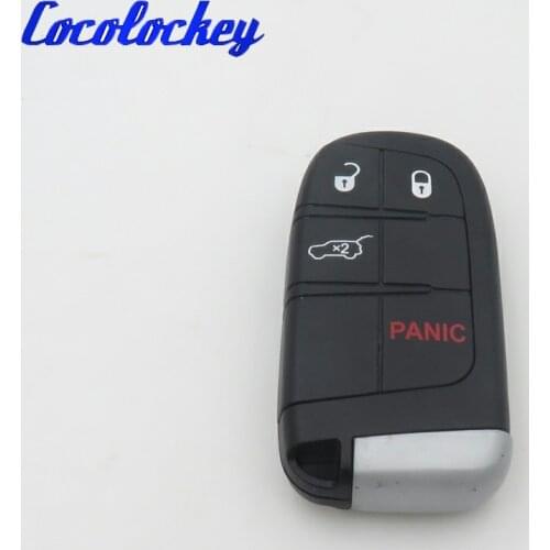 Cocolockey 4 Button Remote Key Shell Case Housing Replacement for Chrysler 200 300 for Jeep for Dodge No Logo