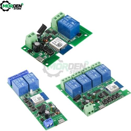 USB 5V DC7-32V WiFi Wireless Smart Switch Relay 1 2 4 Channel 433MHZ Radio Frequency Remote Control Switch Module 433MHz