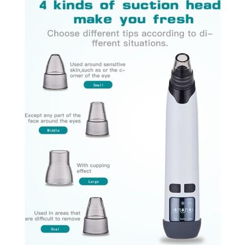 USB charging Electric Blackhead Remover White Deep skin care Face Care Pimples Tools Vacuum Pore Cleaner Acne Comedones Removal