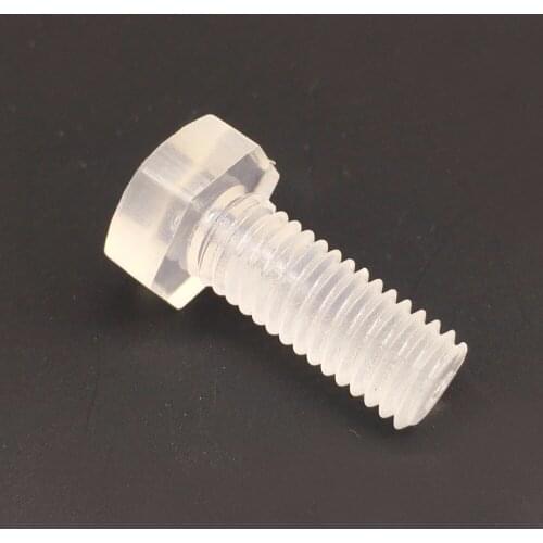 Wkooa M6x50 Hex Bolts PC Poly Screws Transparent Full Threads Metric Pack 500