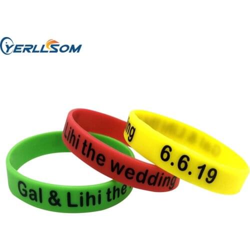 YERLLSOM 250pcs/Lot Free shipping custom 1color printed custom rubber bands silicone bracelets for events Y20072001