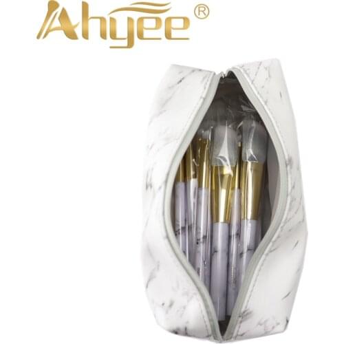 New Fashion Woman White Black Marble Makeup Bag Zip Lock Storage Pouch Travel Organizer Square Makeup Case Trousse Maquillage