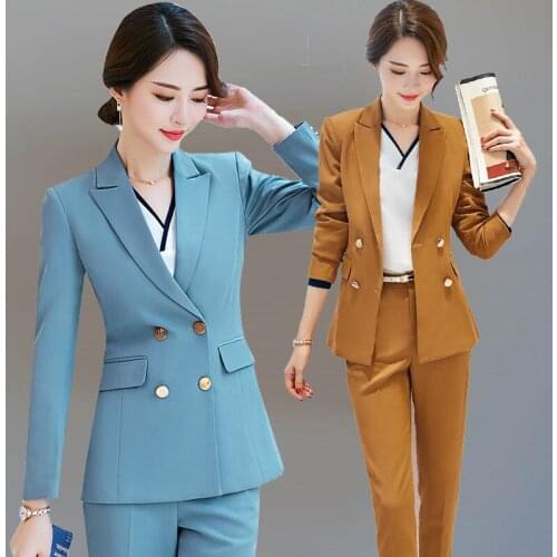 Womens suit two-piece 2019 summer new simple solid color blazer slim slimming trousers temperament wild womens clothing