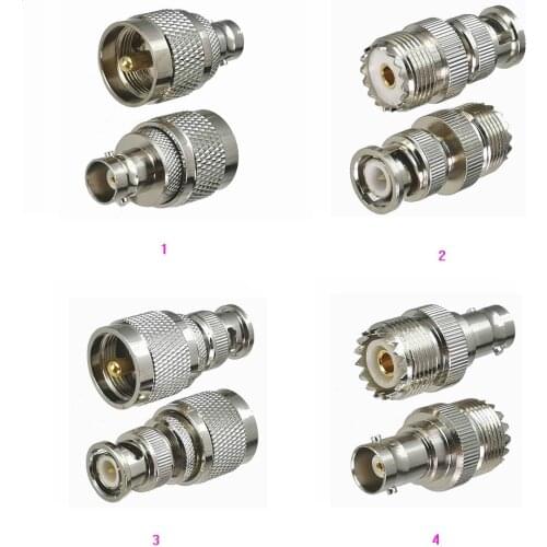 1pcs Connector Adapter BNC to UHF PL259 SO239 Male Plug & Female jack RF Coaxial Converter Straight New