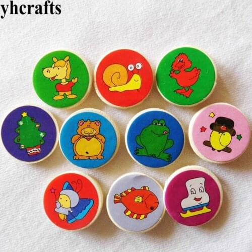 100PCS/LOT 2cm mix cartoon animals wood stickers bee ladybug apple number stickers Fridge stickers School reward stickers Favor