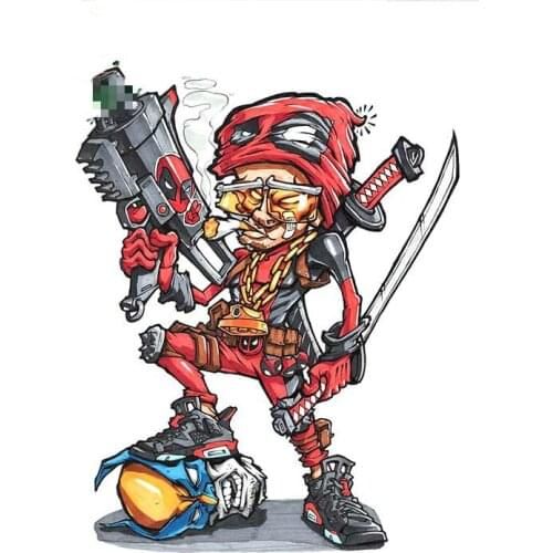 13cm x 10.3cm for Comic Old Man Fine Car Decal Fashion Waterproof Vinyl Wrap Scratch-proof Sticker Car Assessoires