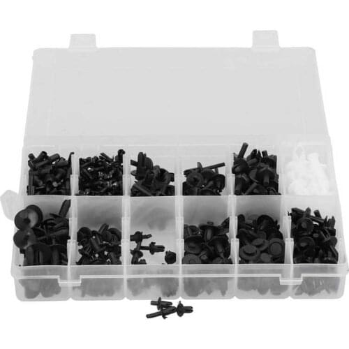 350PCS 27.4x17.8x4.22cm Push Fixed Pin Rivet Trim Clip Panel Moulding Assortments Kit Replacement for Ford universal