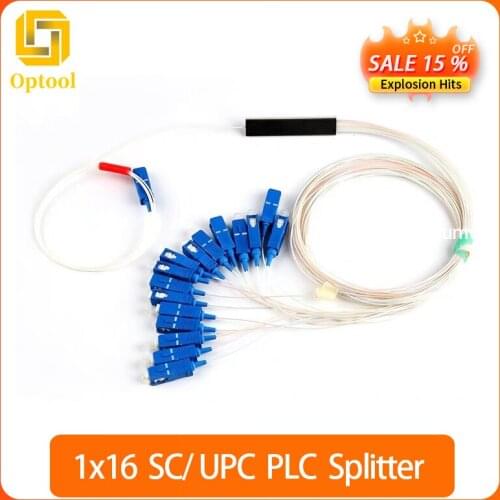 Free Shipping 5pcs/lot 1x16 SM SC/ UPC PLC Fiber Splitter pigtail optic splitter