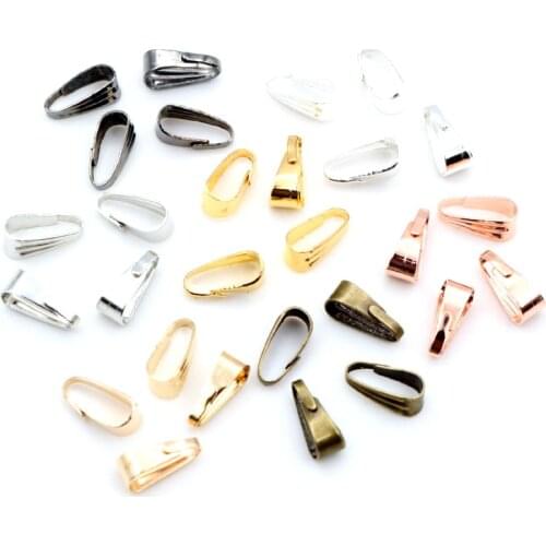 11*4mm 100pcs Silver Plated Pendant Necklace Buckle Clasp Connectors For Cameo Tray Jewelry Findings Accessories for DIY-S1-07