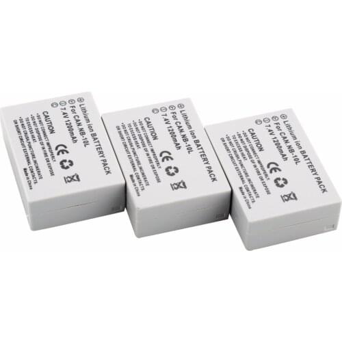 PROBTY 3Pcs NB-10L NB 10L NB10L Digital Battery for Canon G1X G15 G16 SX40HS SX50HS SX60HS SX40 SX50 SX60 Camera