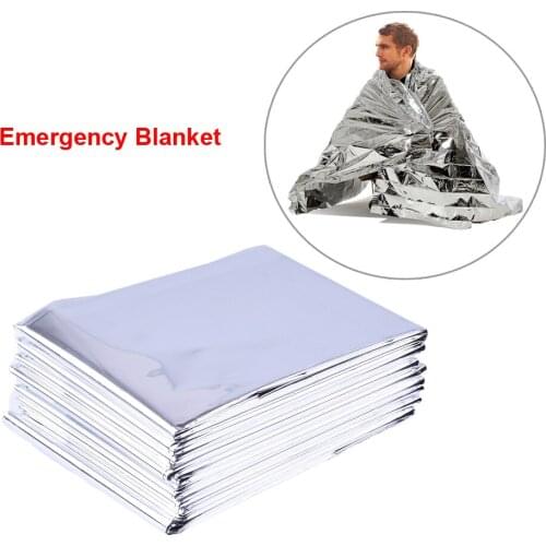 Outdoor Survival Emergency Blanket Waterproof First Aid Rescue Curtain Foil Thermal Military Blanket 130*210cm Sliver