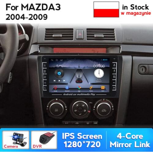 9'' Android Car Radio For Mazda 3 2004 2005 2006-2013 Multimedia Player 2 din Autoradio 1080P Video USB Carplay FM Headunit Wifi