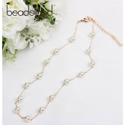 Beadsland Simulated-pearl Chains Necklace Fashion Trendy Strand Elegant Women Girls Dancing Party Christmas Gift 39870