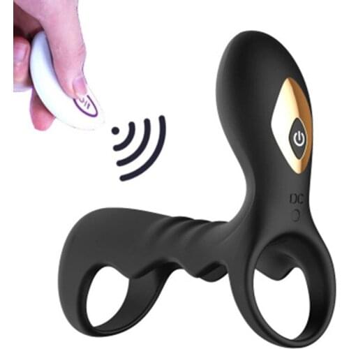 Wireless Remote Control Penis Ring Vibrator Male Delayed Ejaculation Vibrating Cock Ring Clitoris Stimulator Adult Sex Toys