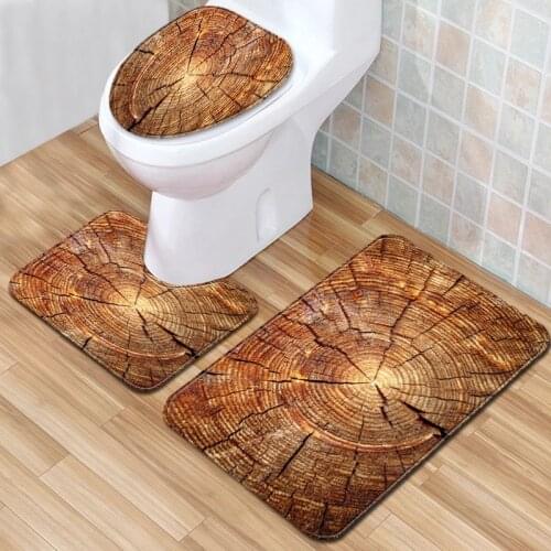 Tree Wheel Bath Mats Bathroom 3pcs/lot Water Absorption Toilet Rugs Set In Toilet Mat for Home Decor Anti Slip Doormat Carpet