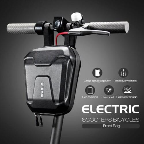 WILD MAN Electric Scooter Handlebar Bag Universal Electric Bike Front Bag Big Capacity Rainproof Reflective Bicycle Bag For M365