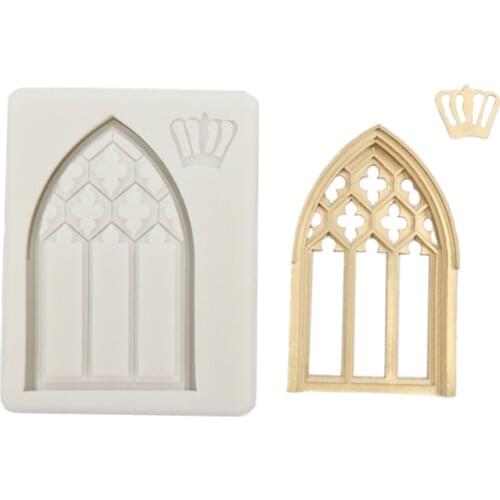 European Style Doors & Crown Silicone Mold Fondant Mould Cake Decor Tools Chocolate Gumpaste Molds, Sugarcraft, Kitchen Gadget
