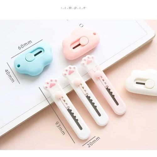 Students Mini Knife Cute Girly Pink Alloy Portalble Utility Art Cutter Package Envelope Opener Mail Knife School Office Supplies
