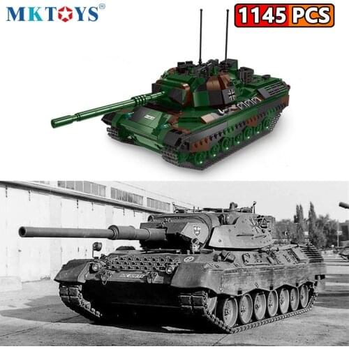 MKTOYS WW2 Military Main Battle Tank Bricks Model MOC Batisbricks Leopard 1 Germany Army Building Blocks Gifts Toys for Boys