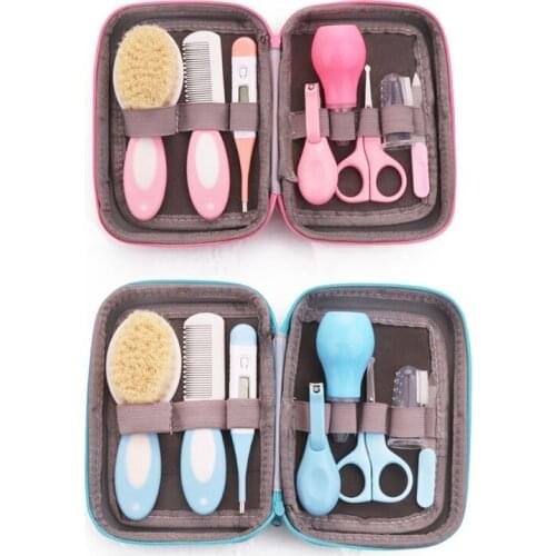 Baby Grooming Kit Nail Clipper Comb Brush Nasal Aspirator Scissors Tweezer Finger Toothbrush Thermometer Newborn Nursery Care