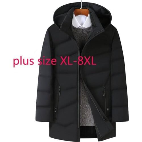 New Arrival Fashion Super Large Men Thick Casual Stand Collar Hooded Down Jacket Autumn Winter Plus Size XL2XL3XL4XL5XL6XL7XL8XL