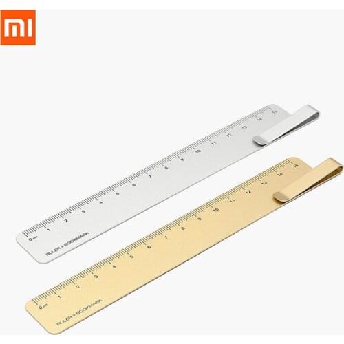 New Xiaomi Mijia RUMA High Quality Status Bookmark Straight Ruler+Bookmark for Home/Office/School Gold Silver With Package