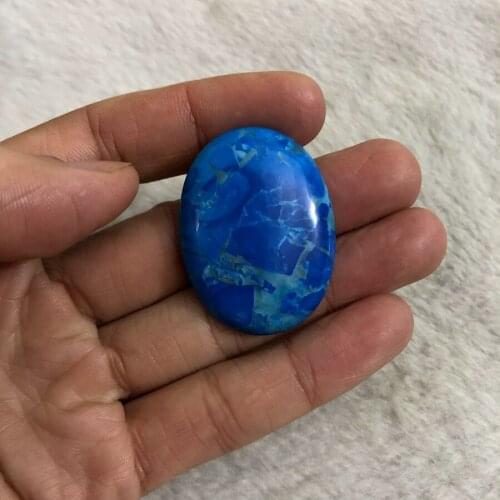 Wholesale 2pcs DYED Blue Howlite Gem Stone Bead Cabochons 30x40mm Oval Shape,Gem Stone Cabochon Bead for jewelry making