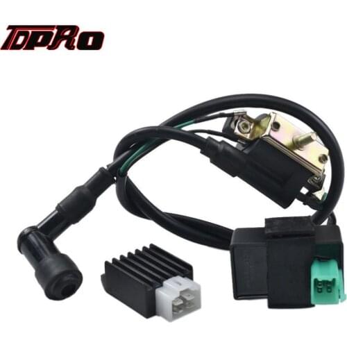 TDPRO Set Moped Ignition Coil 5 Pins CDI Rectifier Regulator For 50cc 90cc 110cc 125cc 150cc 250cc ATV Go Kart Quad Buggy Bike