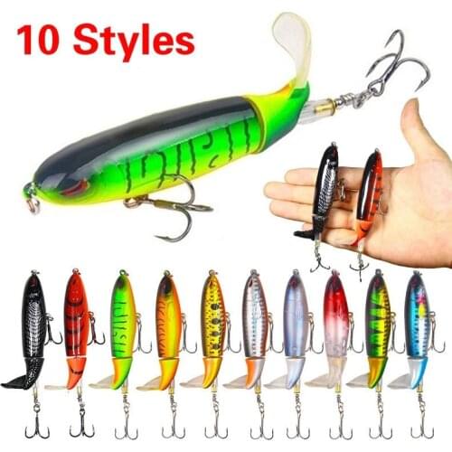 1PCS Whopper Plopper 10cm/13g Topwater Fishing Lure Artificial Hard Bait Plopper Soft Rotating Tail Fishing Tackle Fishing Bait
