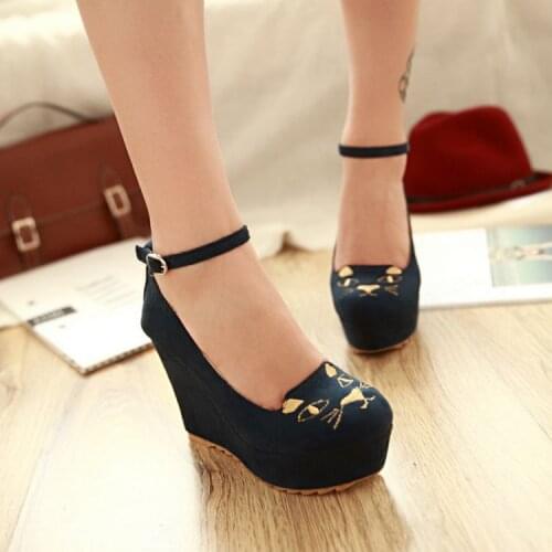 Japanese cute princess high heel Heavy-Bottomed Korean Harajuku Style cartoon Lolly Cosplay JK Uniform Lolita Shoes