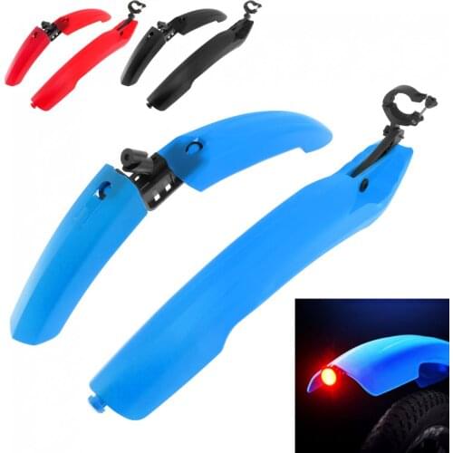 Bicycle Fenders Tail Light Bicycle Fenders Mudguard Cycling Mountain Mud Guards Set Quick Release LED Light Fit for MTB Bike