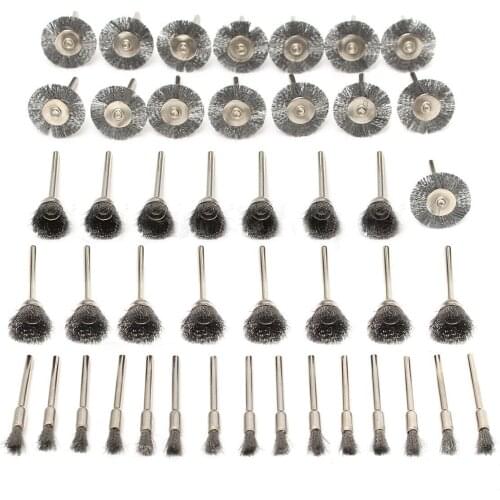 Top quality 45Pcs Steel Wire Wheel Pen Cup Brushes Set Kit Accessories for Dremel Rotary Tool