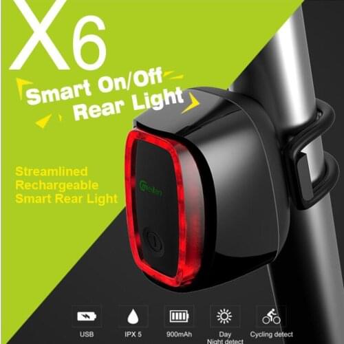 X6 tail lights intelligent induction brake bicycle taillights usb charging mountain bike accessories led warning light